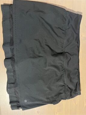 Athleta Black Performance Skort with Laser-Cut Hem